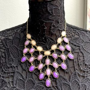 Laila Rowe Purple rounds statement necklace